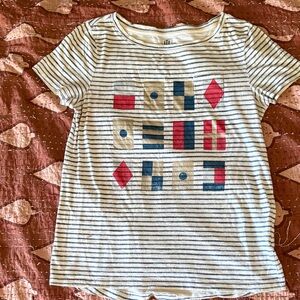 Tommy Hilfiger womens ' Striped Nautical Tee - White, Navy & Red